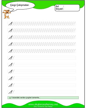 okul öncesi çizgi çalışma sayfaları